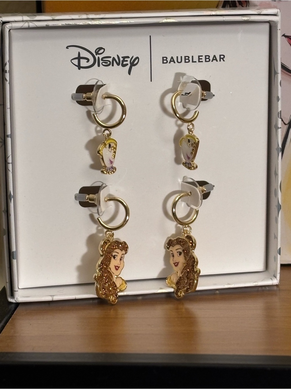 Disney Baublebar Belle & Chip Earring Set